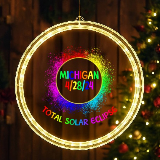 Total Solar Eclipse Michigan 4/28/24 Kids Eclipse LED Christmas Window Lights