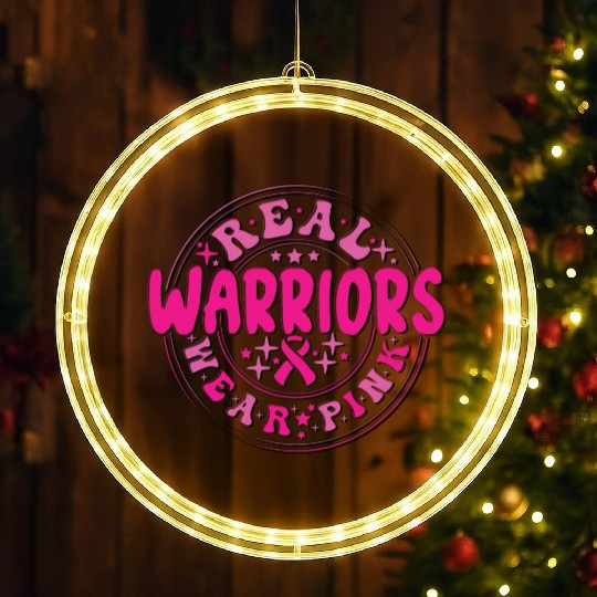Real Warriors Wear Pink LED Christmas Window Lights