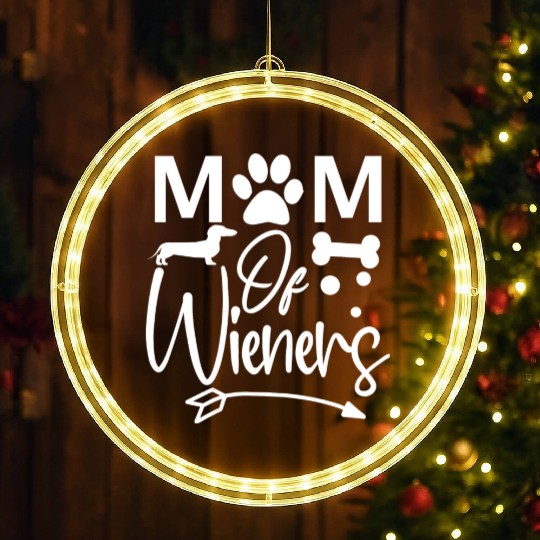 Dog Lover Gift Mom Of Wieners Dachshunds LED Christmas Window Lights