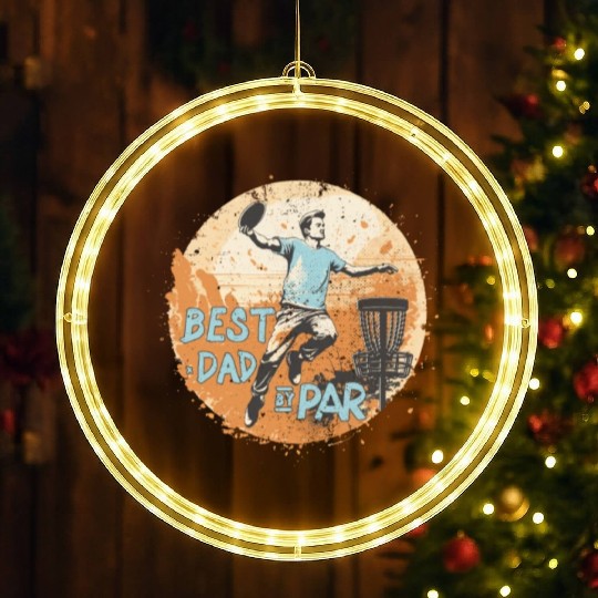 Disc-Golf-Player Disc-Golfing Game Father's Day LED Christmas Window Lights