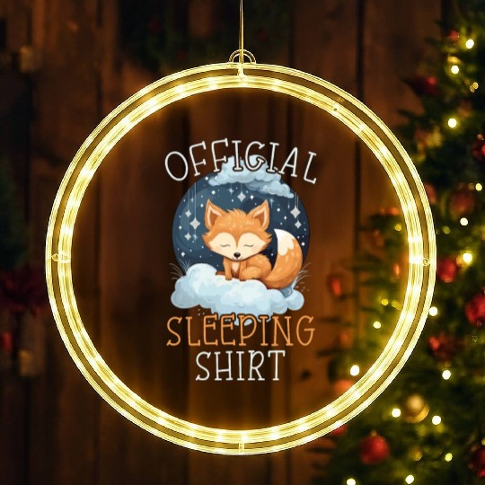 Sleeping Fox Sleepyhead Napping Sleep Fox Lover LED Christmas Window Lights