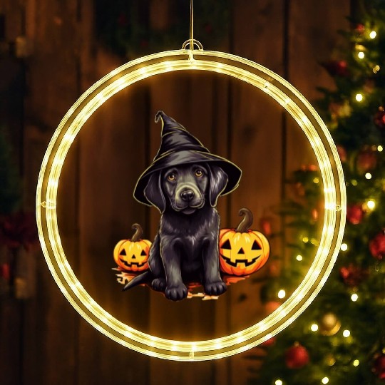 Treat Seeker: Dog Halloween Trick or Treat LED Christmas Window Lights