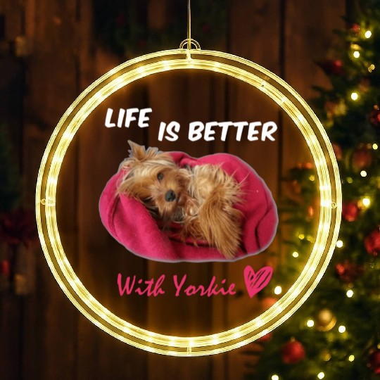 Yorkie Lover Bestie In My Life LED Christmas Window Lights