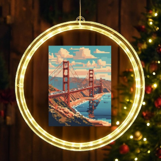 Golden Gate Bridge California LED Christmas Window Lights LED Christmas Window Lights, Golden
