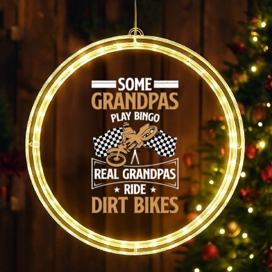 Grandpas Play Bingo Real Grandpas Ride Dirt Bike LED Christmas Window Lights