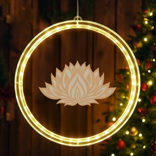 Gold Lotus Charm LED Christmas Window Lights
