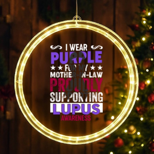 I wear Purple for my Mother-in-Law Lupus Awareness LED Christmas Window Lights