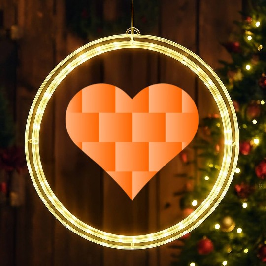 Orange Cute Heart Icon LED Christmas Window Lights