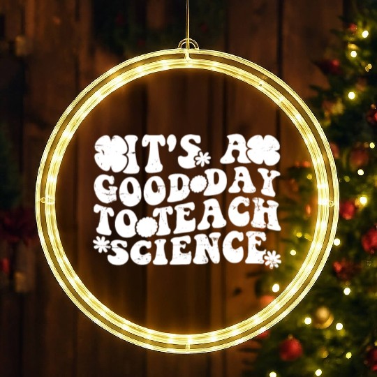Its A Good Day To Teach Science Earth Funny LED Christmas Window Lights