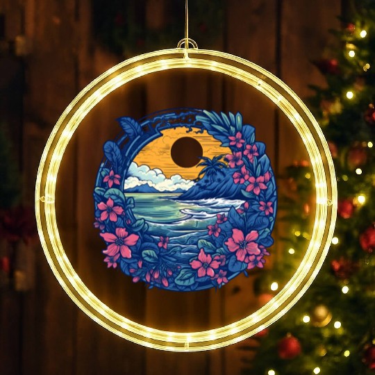 Flower Blossoms By Ocean Surfing LED Christmas Window Lights