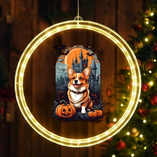 Bewitching Corgi Tails: A Halloween Extravaganza! LED Christmas Window Lights