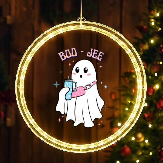 BOO-JEE Spooky Cute Ghost Halloween Costume Design LED Christmas Window Lights