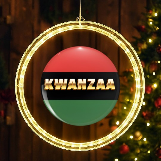 Embracing Kwanzaa: Red, Green, and Black Pride. LED Christmas Window Lights