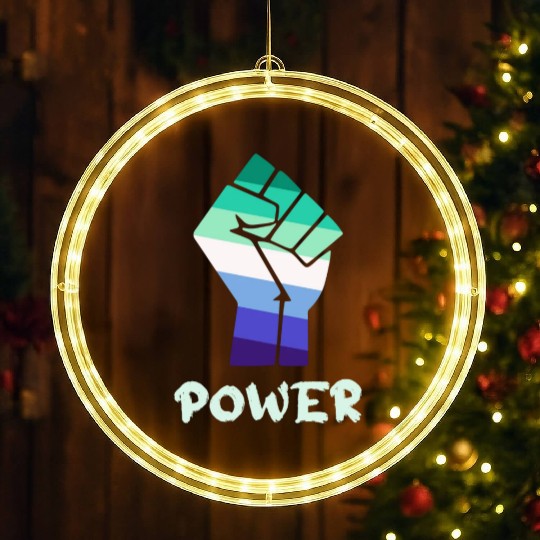 Power Gay Pride Fist Design for Equality LED Christmas Window Lights