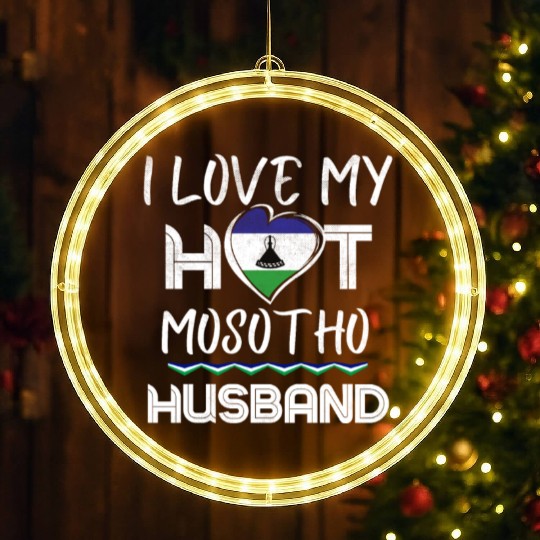 Funny Mosotho Husband Proud Wife LED Christmas Window Lights