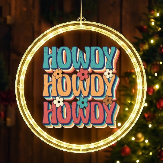 Groovy Howdy Rodeo Western Country Southern Cowgir LED Christmas Window Lights
