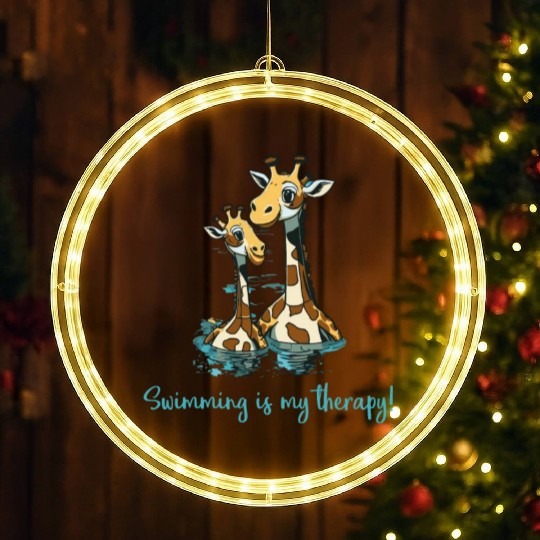 swimming is my therapy - lifeguard LED Christmas Window Lights