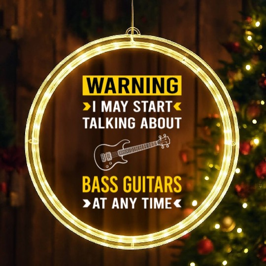 Warning Bass Guitar Guitars Guitarist LED Christmas Window Lights