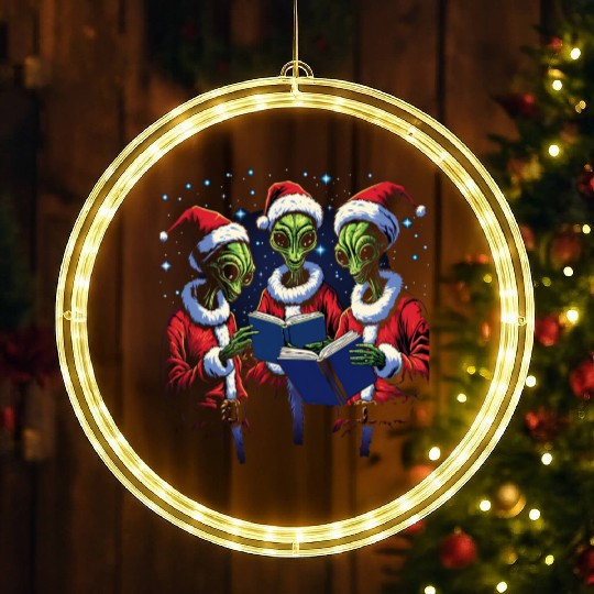 Alien Christmas Carolers LED Christmas Window Lights