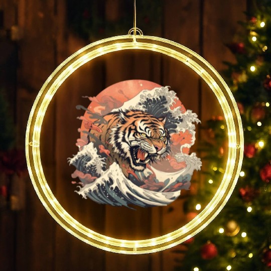 Tokyo Asia 80s Japanese Retro Tiger LED Christmas Window Lights