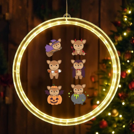 Deer Halloween Devil Pumpkin Vampire Costume LED Christmas Window Lights