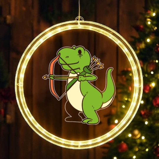 Dinosaur Archery Bowman Gift LED Christmas Window Lights
