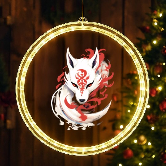 Japan Anime Kitsune Maske Kumiho Fox Samurai LED Christmas Window Lights