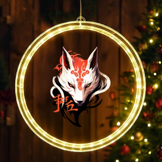 Fox Maske Kumiho Japan Kitsune Samurai Anime LED Christmas Window Lights