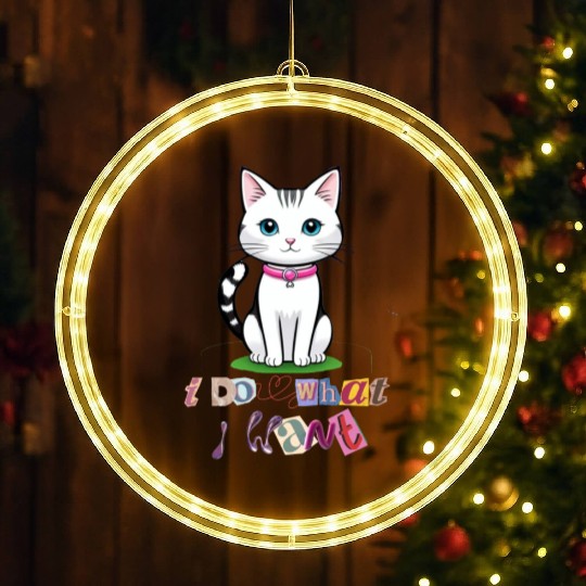 I Do What I Want LED Christmas Window Lights, Independent LED Christmas Window Lights, Funny