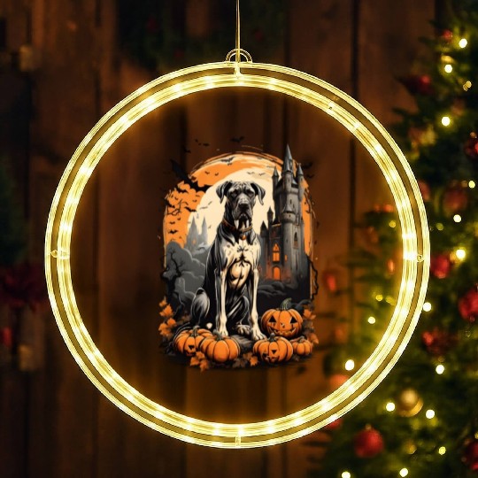 A Great Dane Halloween Adventure LED Christmas Window Lights