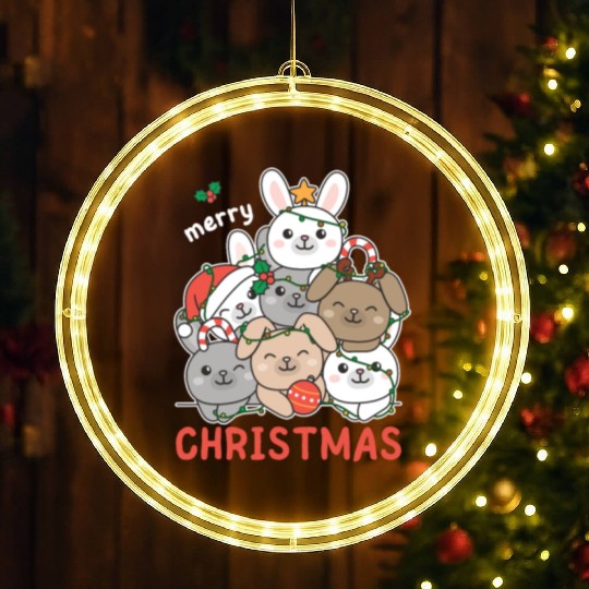 Bunny Christmas Tree Merry Christmas LED Christmas Window Lights