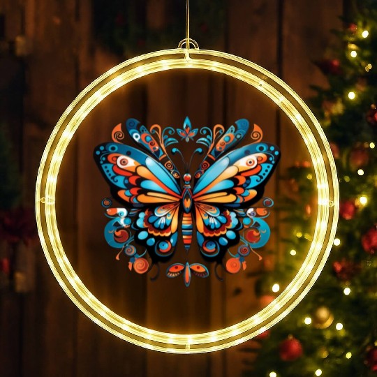 Aztec Butterfly Rainbow Butterfly Women’s LED Christmas Window Lights