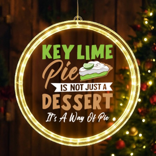 Key Lime Pie Lover Dessert LED Christmas Window Lights
