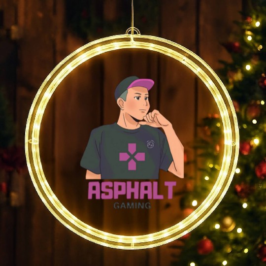 Black and Purple Gaming Avatar Logo LED Christmas Window Lights