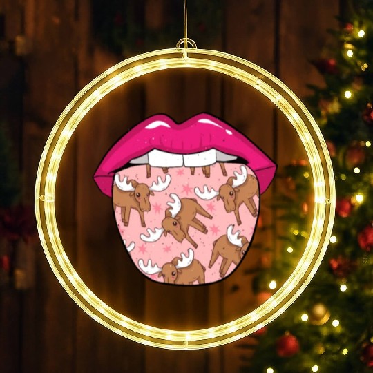 Moose Elk Tongue LED Christmas Window Lights