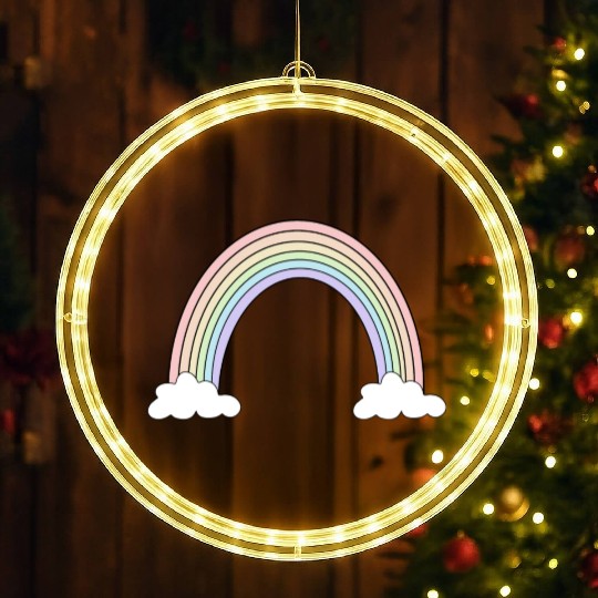 Pastel Rainbow Love LED Christmas Window Lights