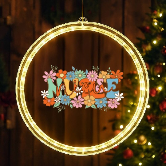 NICU Nurse Flower LED Christmas Window Lights