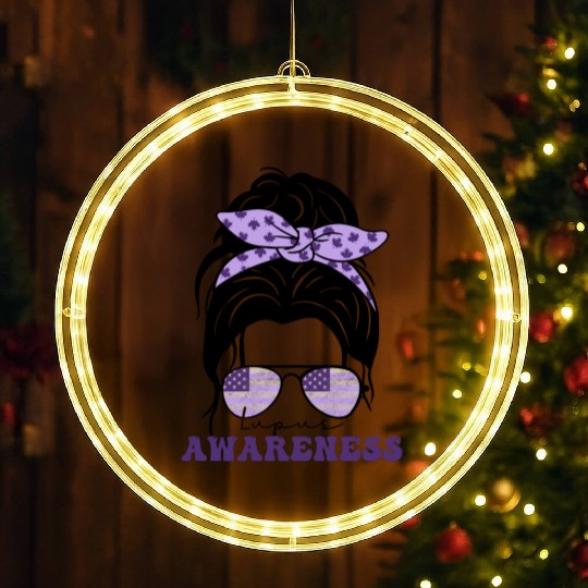 In May We Wear Purple Retro Lupus Awareness Month LED Christmas Window Lights