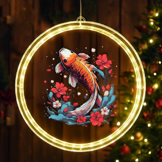 Koi Fish Koi Carp Japanese Koi Garden-Pond Koi LED Christmas Window Lights