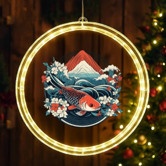 Koi Fish Koi Carp Japanese Koi Garden-Pond Koi LED Christmas Window Lights