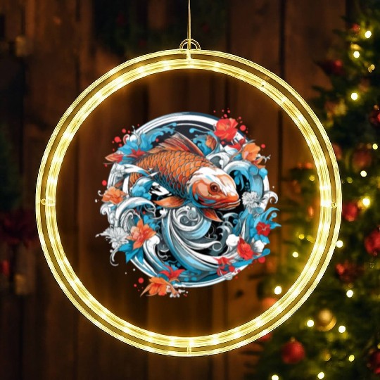 Koi Fish Koi Carp Japanese Koi Garden-Pond Koi LED Christmas Window Lights