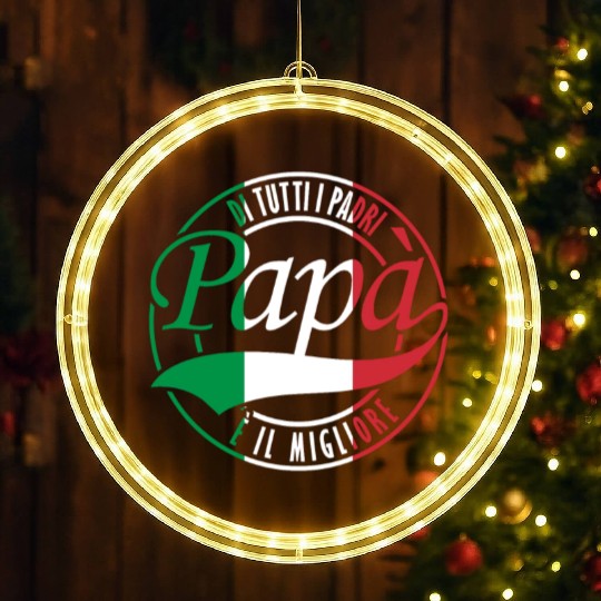 Di Tutti I Padri Papa Italian Flag Father's Day LED Christmas Window Lights