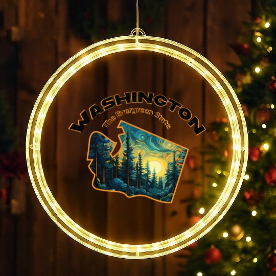 Washington Wildlife - evergreen LED Christmas Window Lights