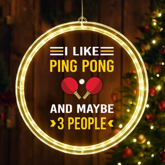 3 People Ping Pong Table Tennis LED Christmas Window Lights