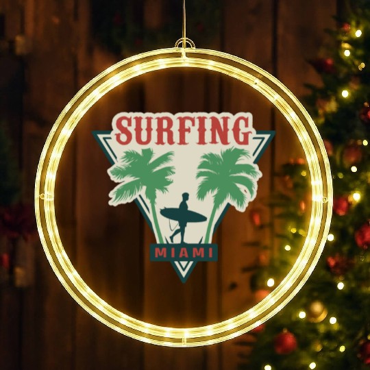 Surfing Miami LED Christmas Window Lights
