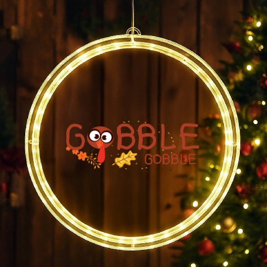 Thanksgiving Gobble LED Christmas Window Lights Funny Turkey Graphic