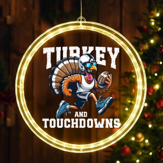 Turkey Touchdowns Football Thanksgiving LED Christmas Window Lights