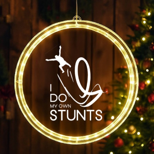 "I Do My Own Stunts" Daredevil Design LED Christmas Window Lights