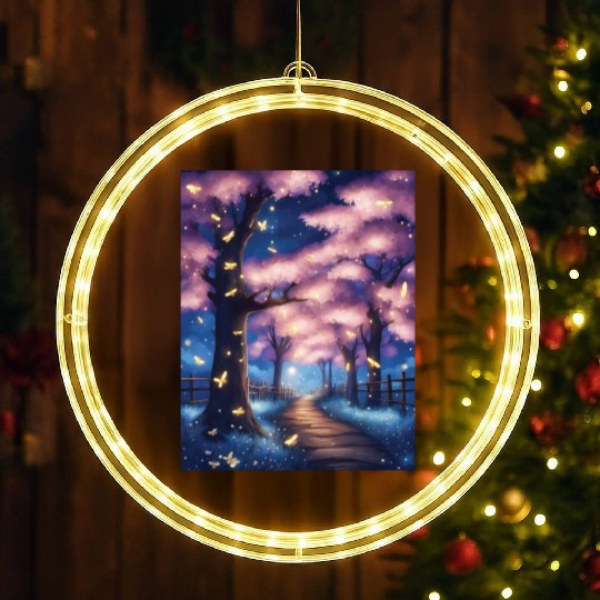Fireflies In Cherry Blossom Trees LED Christmas Window Lights