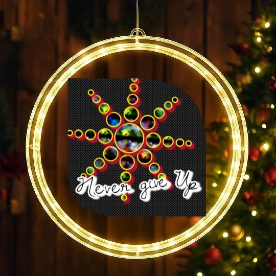 Never Give Up LED Christmas Window Lights